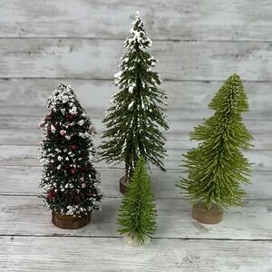 CHRISTMAS VILLAGE trees lot of 4 LEMAX